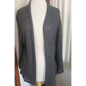 C37 Alfred Dunner gray open front cardigan